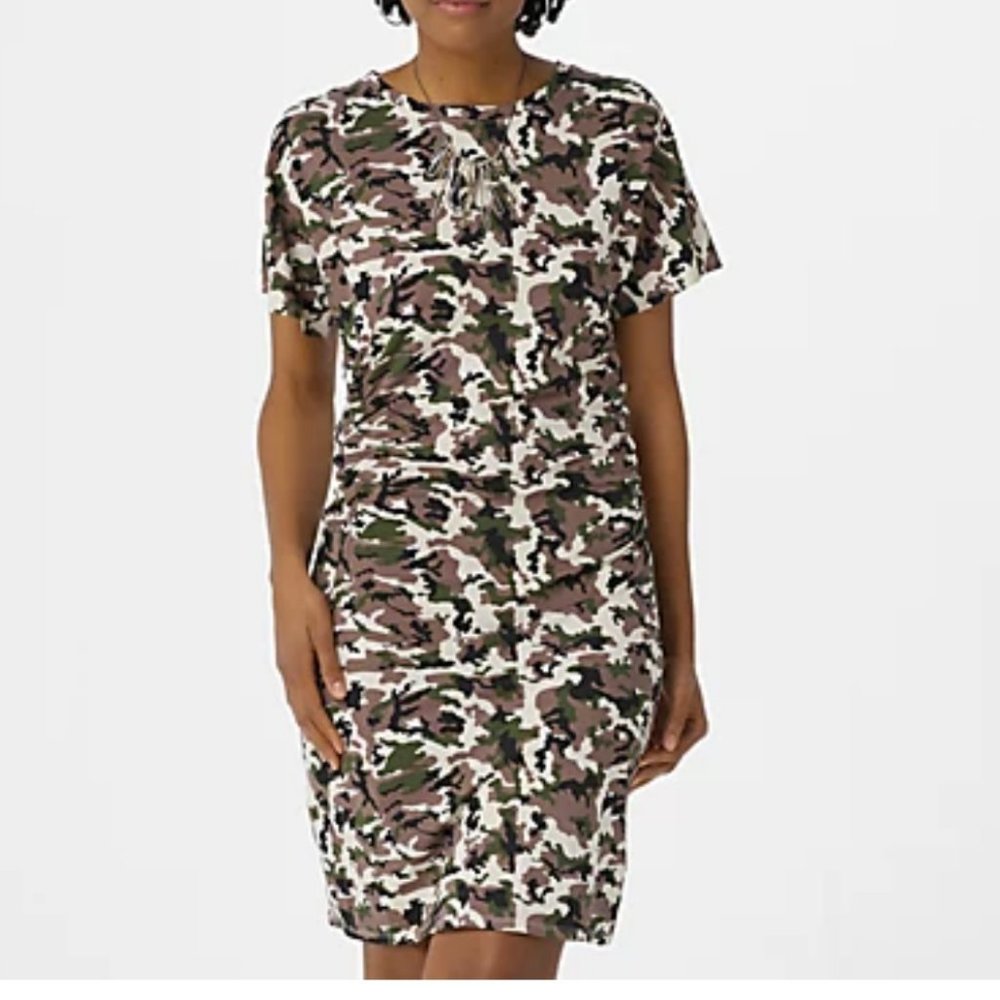 Seed to Style Organic Cotton Ruched Side Short Sleeve Dress  11634